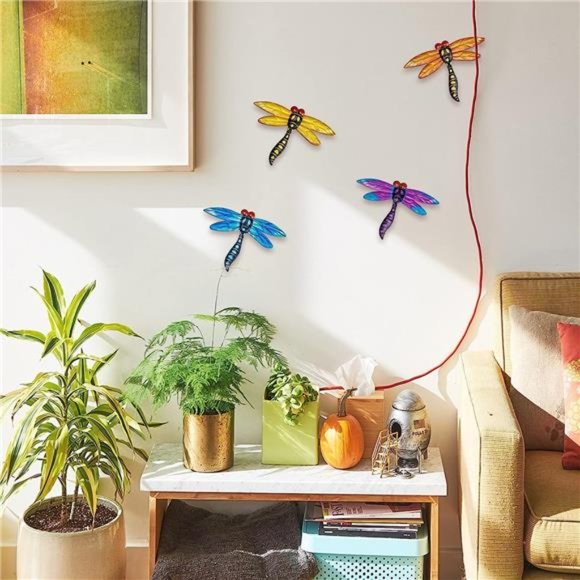 Metal Butterfly Wall Decor, 4 Butterflies and 4 Dragonfly, 4 Ladybugs Wall Decor - Picture 4 of 6